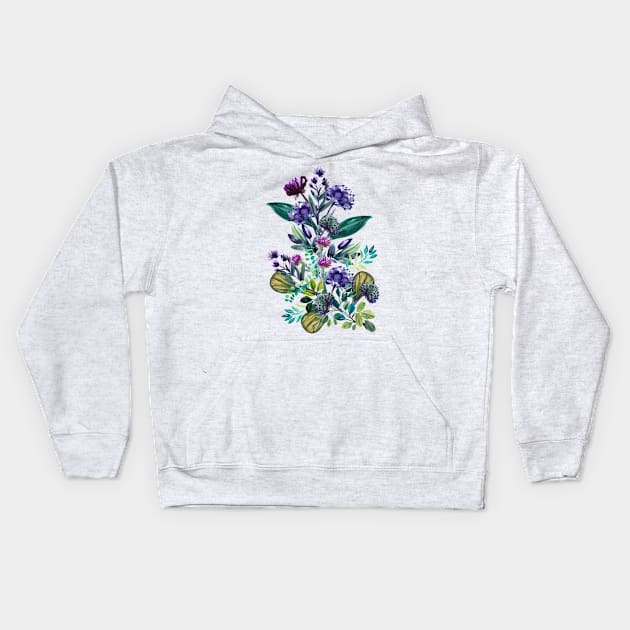 Wild meadow flowers Kids Hoodie by IngaDesign